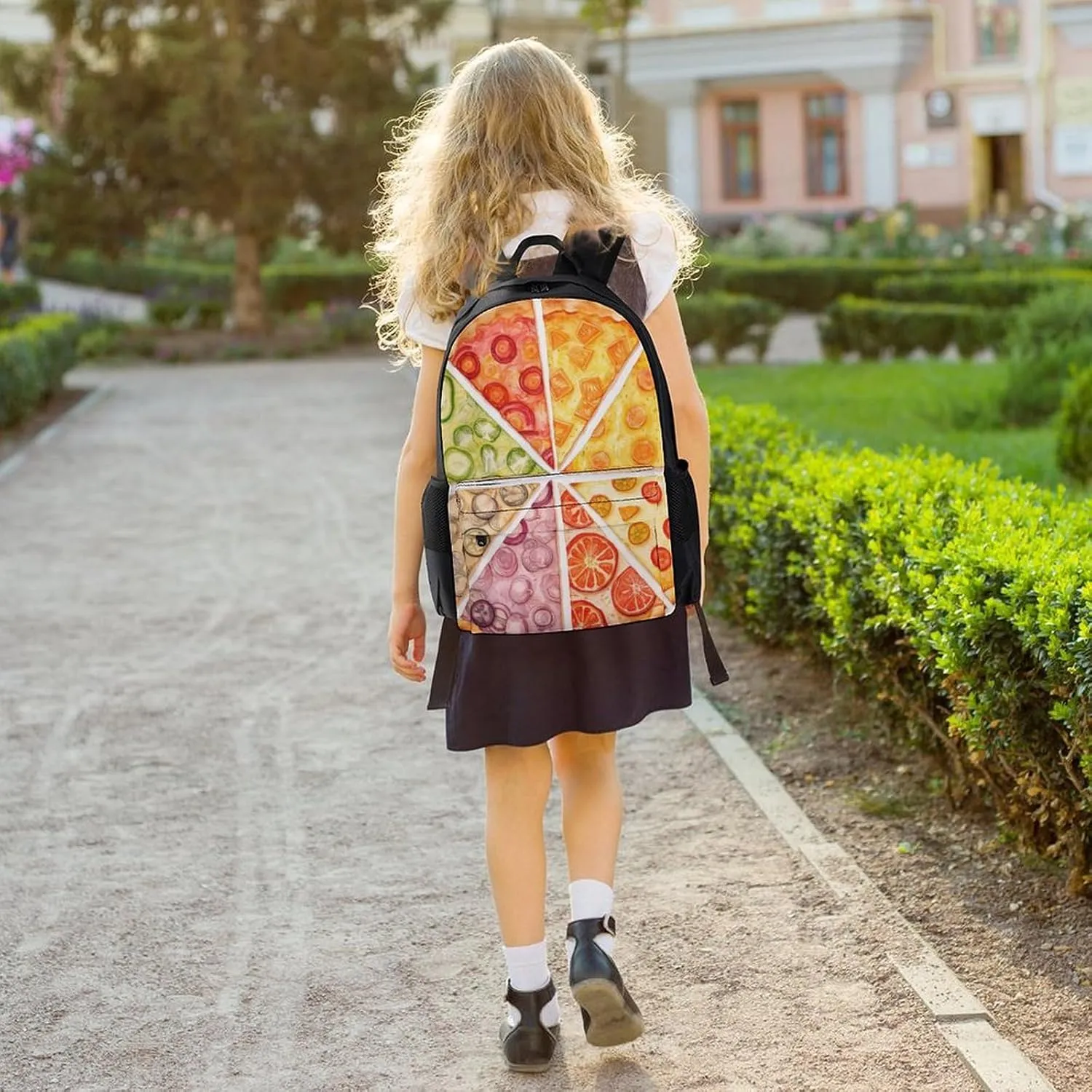 Laptop Backpack for Women Men Daypack Sliced Pizza Backpacks Computer Bag Travel Laptop Bag Casual Work Bag