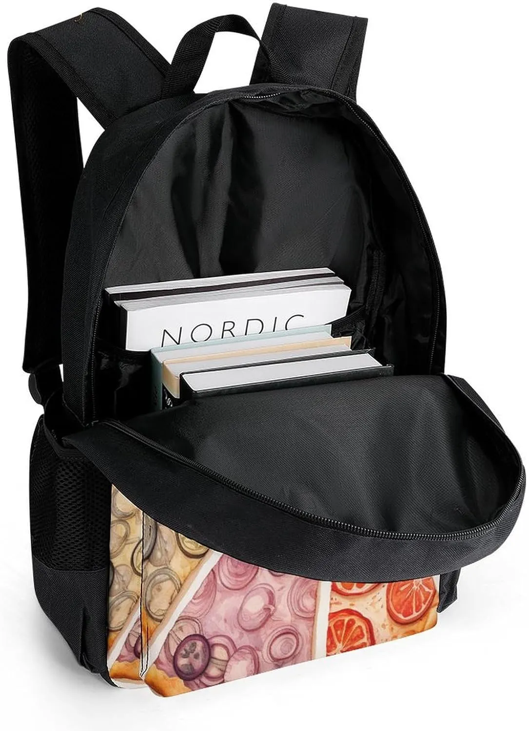 Laptop Backpack for Women Men Daypack Sliced Pizza Backpacks Computer Bag Travel Laptop Bag Casual Work Bag