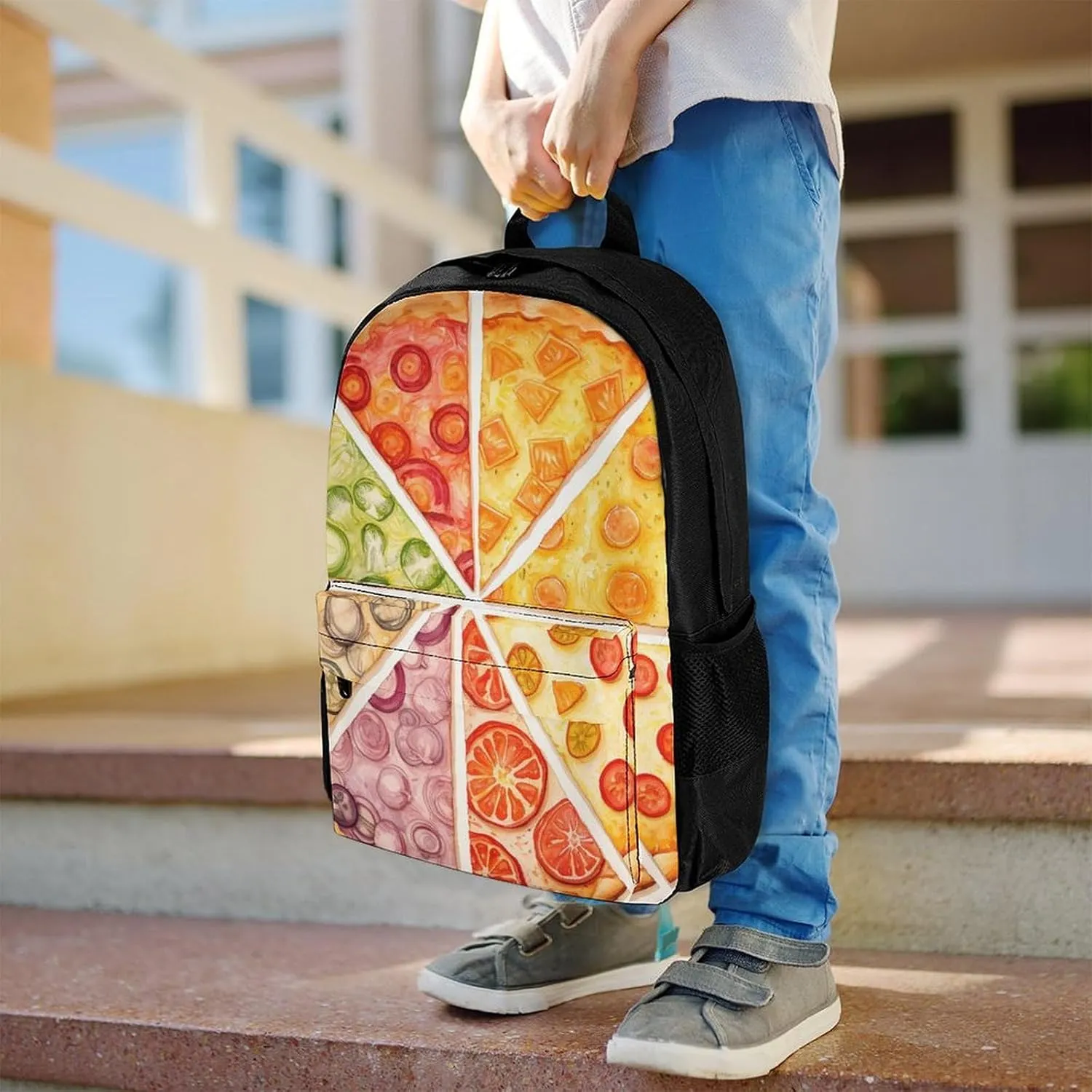 Laptop Backpack for Women Men Daypack Sliced Pizza Backpacks Computer Bag Travel Laptop Bag Casual Work Bag