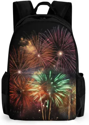 Laptop Backpack for Women Men Daypack Splendid Fireworks Backpacks Computer Bag Travel Laptop Bag Casual Work Bag