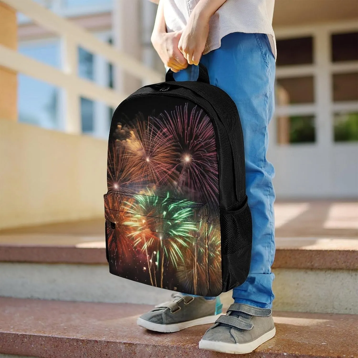 Laptop Backpack for Women Men Daypack Splendid Fireworks Backpacks Computer Bag Travel Laptop Bag Casual Work Bag