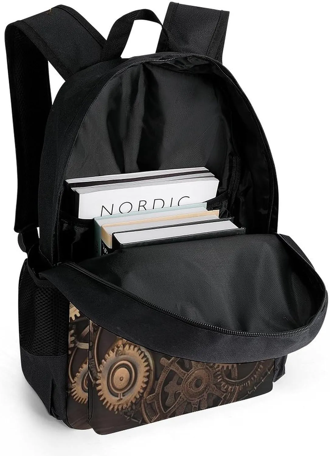 Laptop Backpack for Women Men Daypack Steampunk Gears Clock Backpacks Computer Bag Travel Laptop Bag Casual Work Bag