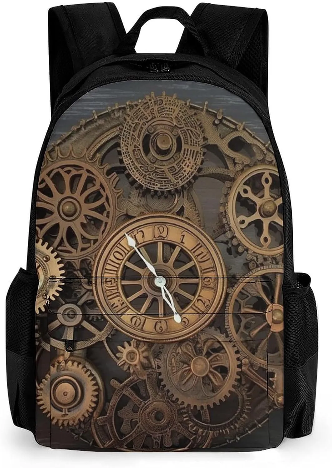 Laptop Backpack for Women Men Daypack Steampunk Gears Clock Backpacks Computer Bag Travel Laptop Bag Casual Work Bag