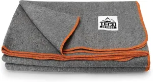 Large Military Wool Blanket by Teco Outdoor- Warm & Thick Emergency Survival Blanket Great for Camping, Outdoors, Sports Events- Washable First-Aid Fire Retardant Throw Blanket- 4.5 lbs, 64" x 88"