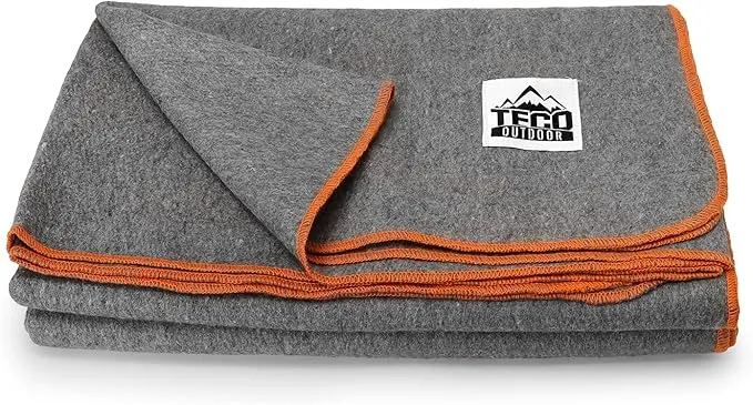 Large Military Wool Blanket by Teco Outdoor- Warm & Thick Emergency Survival Blanket Great for Camping, Outdoors, Sports Events- Washable First-Aid Fire Retardant Throw Blanket- 4.5 lbs, 64" x 88"