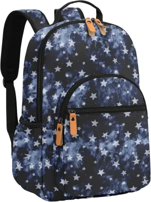 Leaper Pentagram Print Backpack Starry Sky Laptop Backpack Travel Backpack for Women School Backpack for Girls Kids College Backpack Daypack Bookbags Satchel Galaxy Satchel Black
