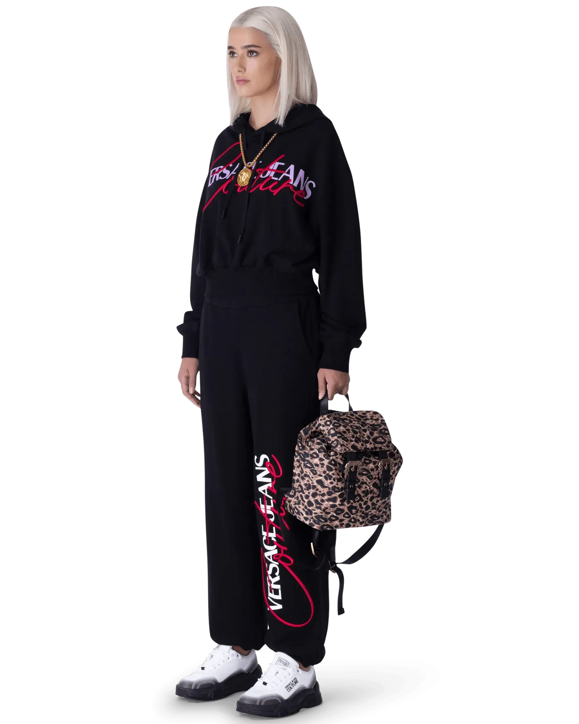 Leopard Printed Medium Backpack