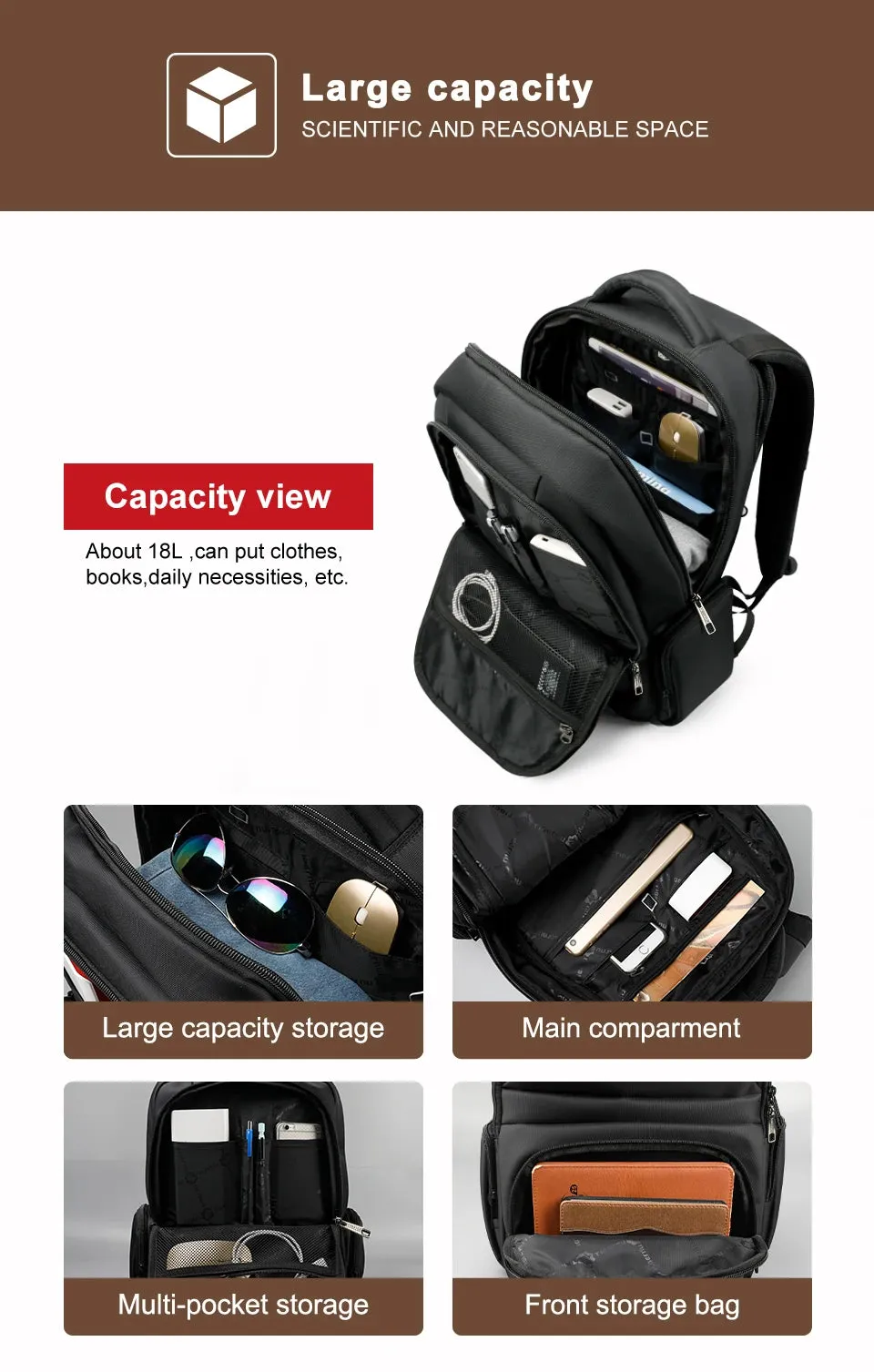 Lifetime Warranty Backpack 15.6 Inch Laptop Backpack Leisure School Backpacks Bags Mens Backpack Schoolbag Business Backpack Bag