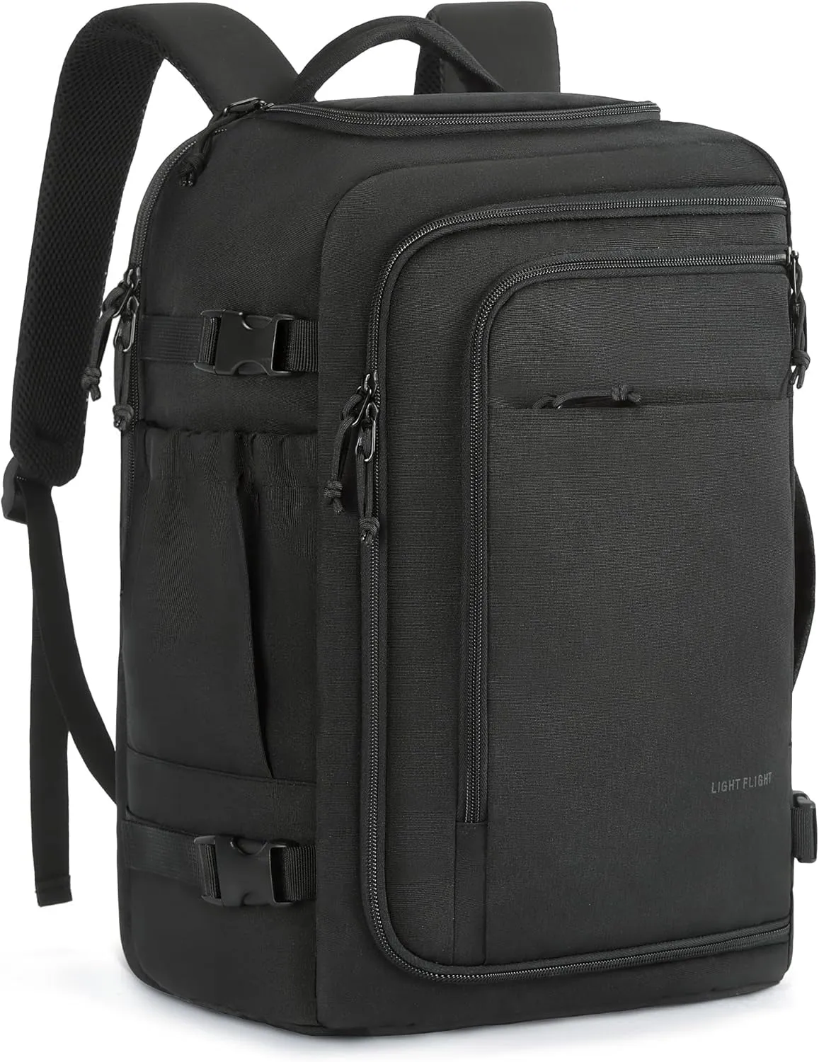LIGHT FLIGHT Travel Backpack Carry On Flight Approved TSA Friendly Backpack Water-resistant Lightweight Business Large Weekender Bag Casual Daypack 17.3" Laptop Backpack for Men Women,Black