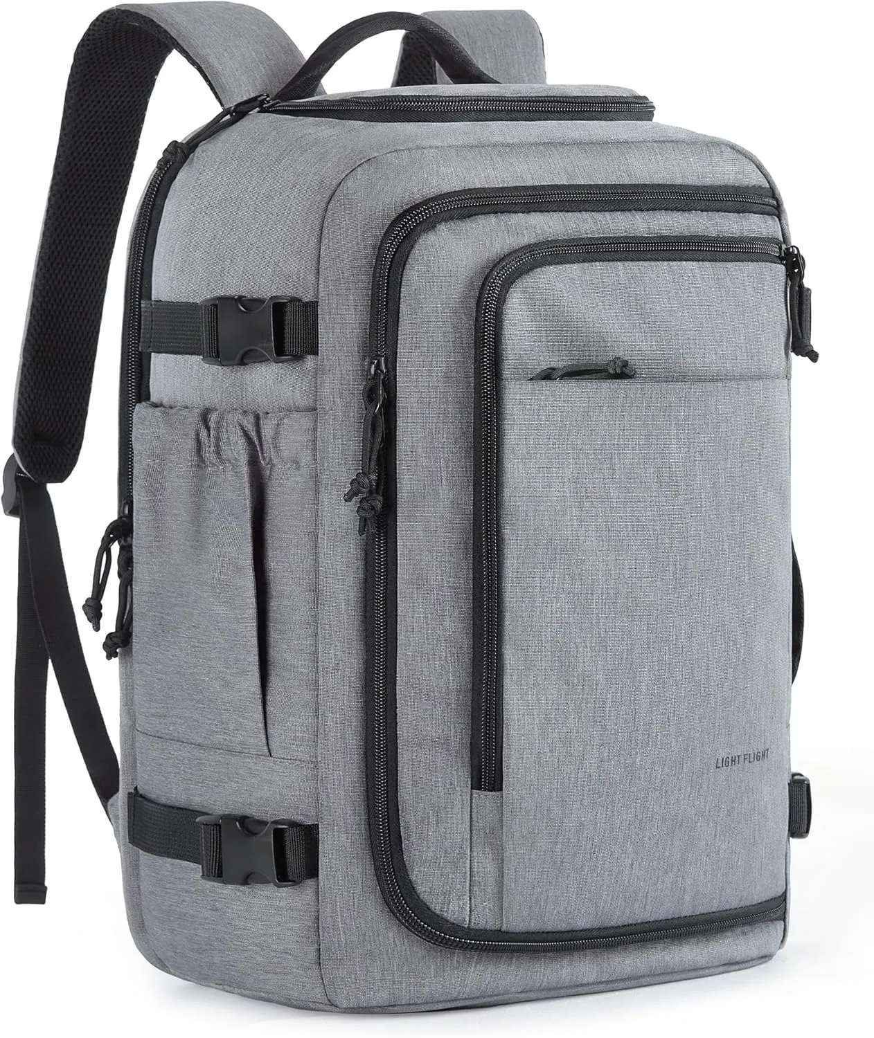 LIGHT FLIGHT Travel Backpack, TSA Friendly Flight Approved Carry on Backpack Water-resistant Lightweight Business Large Weekender Bag Casual Daypack 17.3" Laptop Backpack for Men Women,Grey