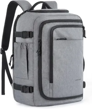 LIGHT FLIGHT Travel Backpack, TSA Friendly Flight Approved Carry on Backpack Water-resistant Lightweight Business Large Weekender Bag Casual Daypack 17.3" Laptop Backpack for Men Women,Grey