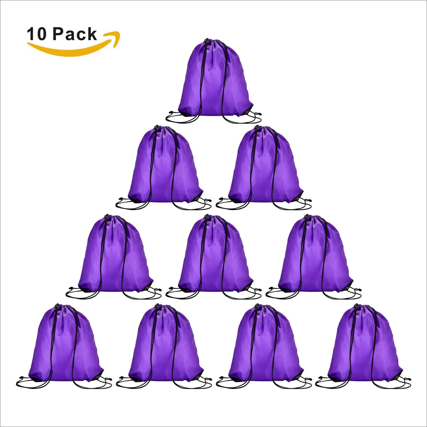 LIHI Bag 10 Pack Ripstop Paty Favor Drawstring Backpack Goody Gift Team Bags