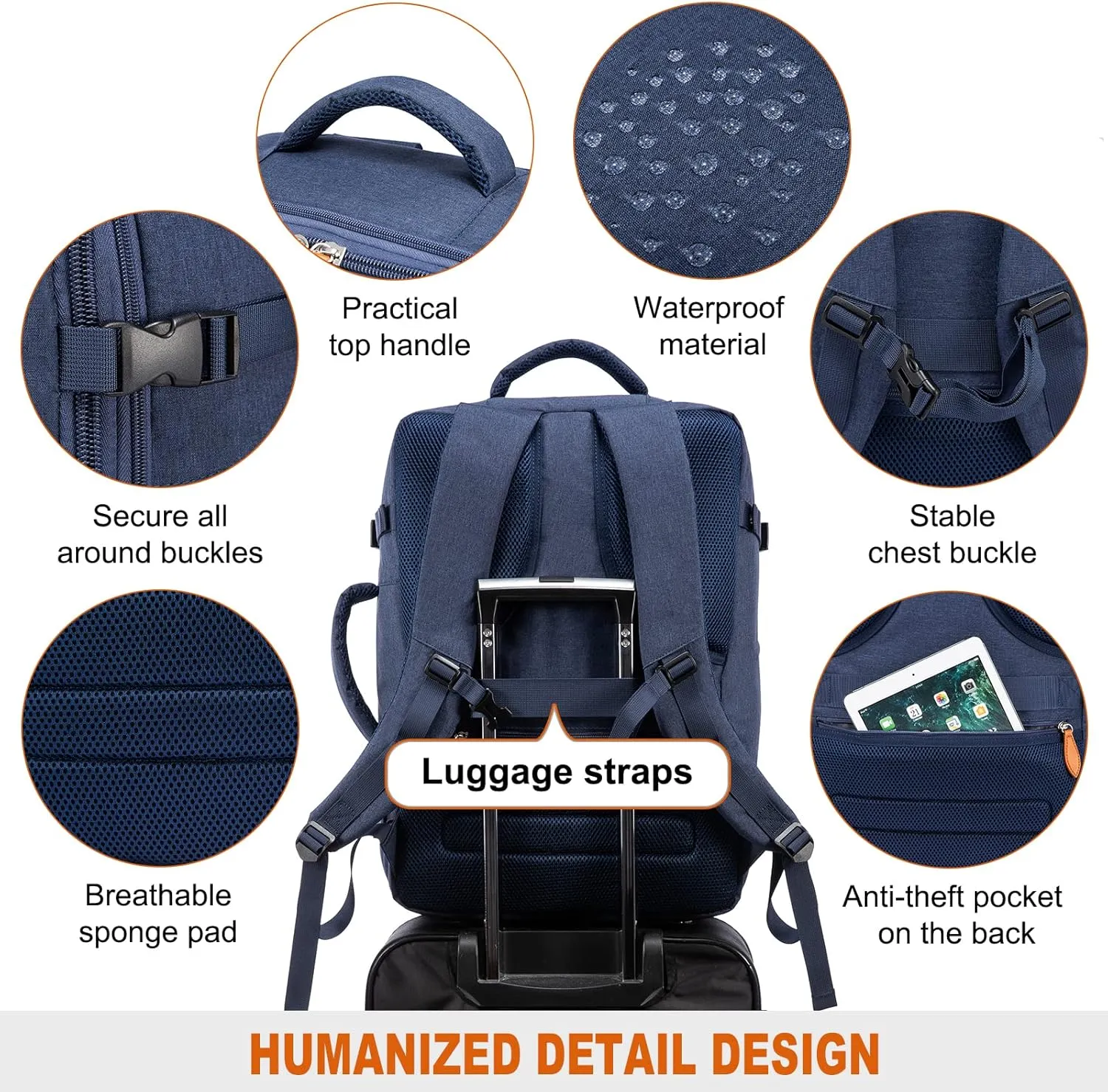 LOVEVOOK Carry on Backpack, 45L Large Travel Backpack for Women Men Airline Approved, Expandable Large Suitcase Backpacks With 4 Packing Cubes, Aer Travel Pack 3, Water Resistant Weekender Bag