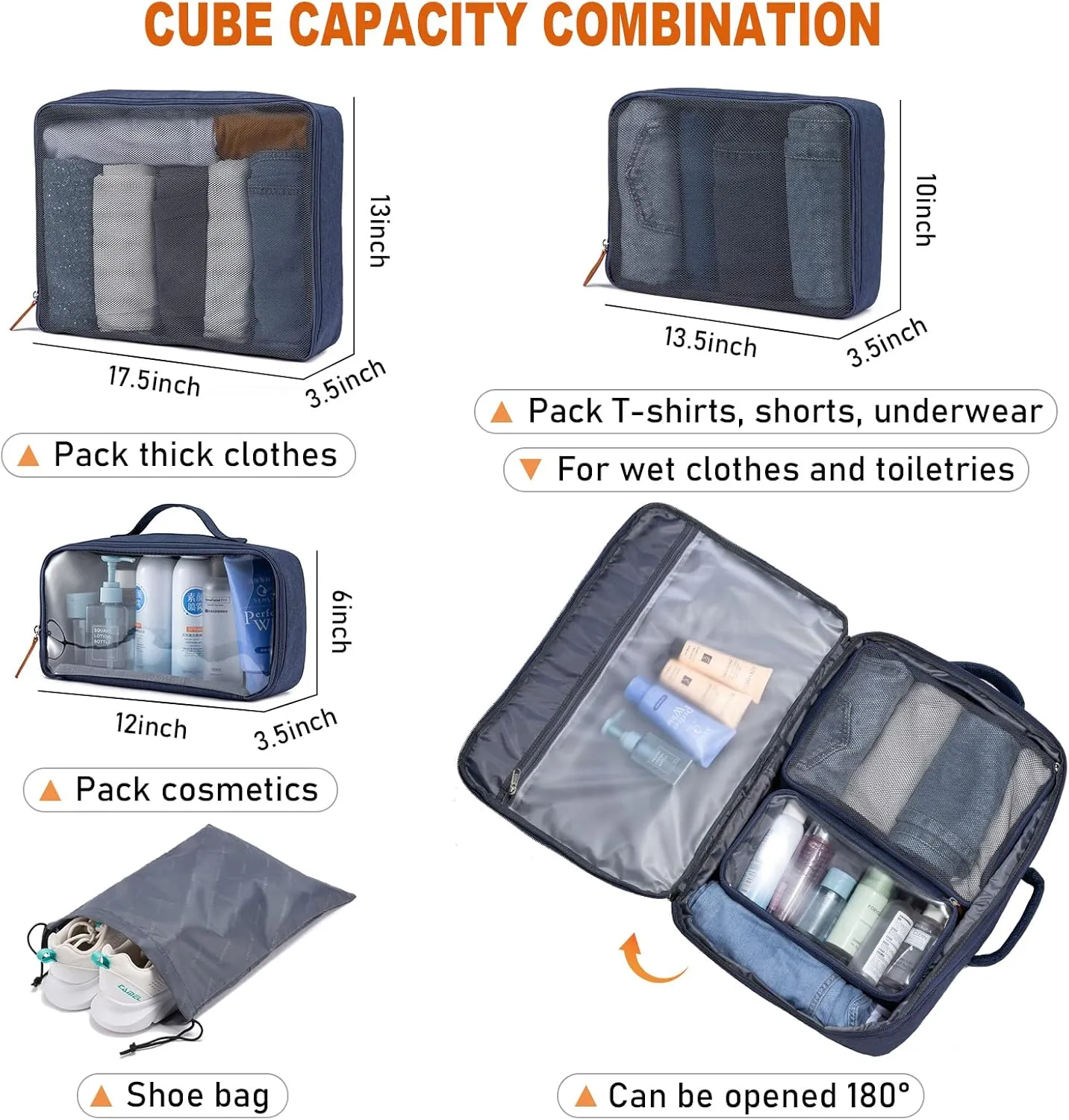 LOVEVOOK Carry on Backpack, 45L Large Travel Backpack for Women Men Airline Approved, Expandable Large Suitcase Backpacks With 4 Packing Cubes, Aer Travel Pack 3, Water Resistant Weekender Bag