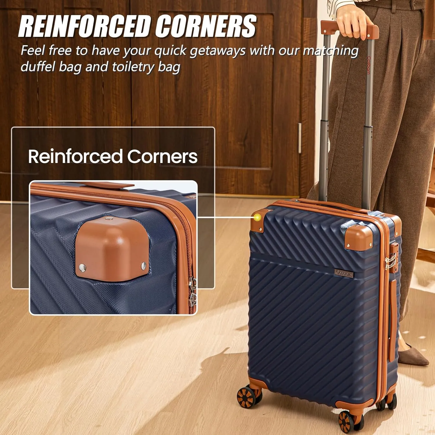 Luggage Sets 5 Piece Suitcases with Wheels, Suitcase Set ABS Hard Case Luggage with TSA Lock Spinner Wheels Durable Travel Luggage