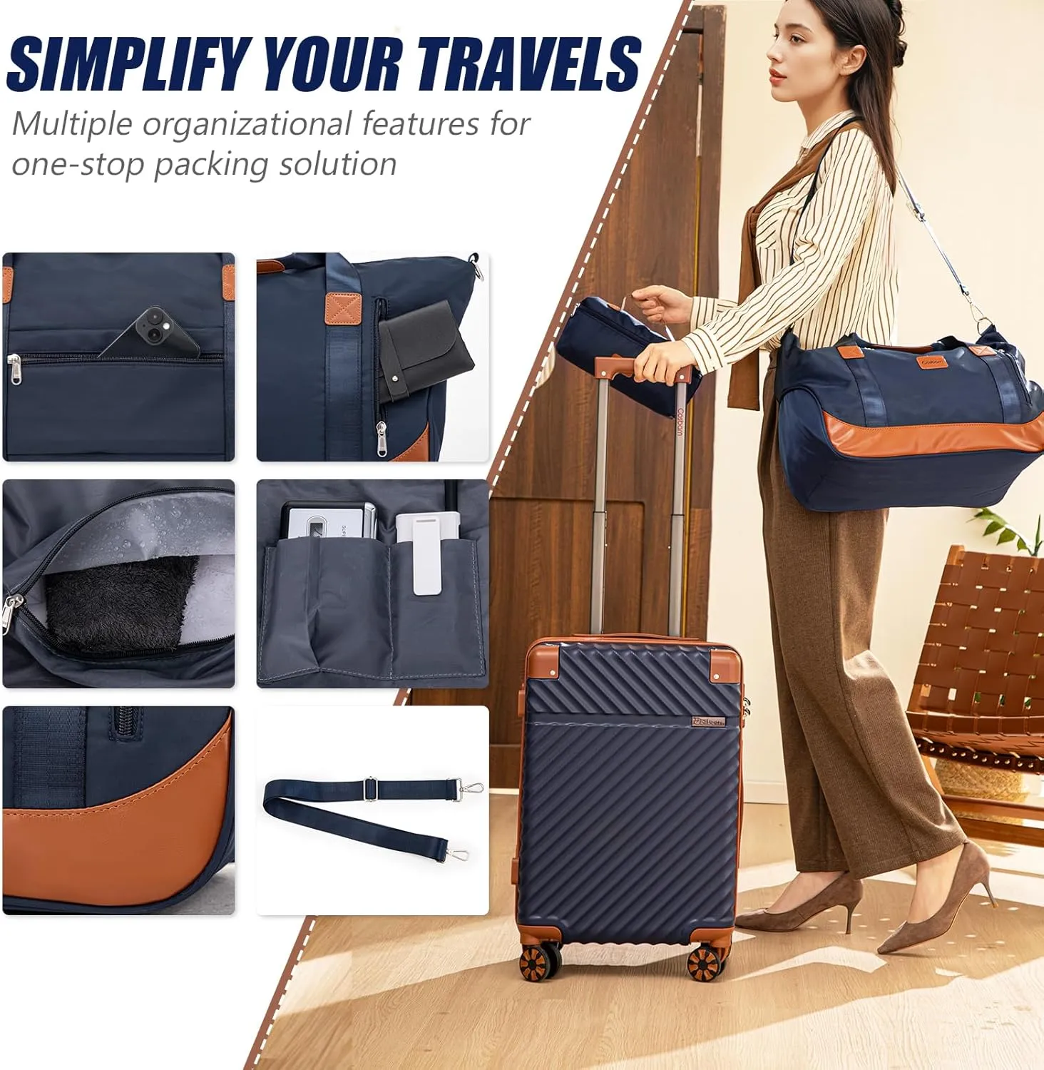 Luggage Sets 5 Piece Suitcases with Wheels, Suitcase Set ABS Hard Case Luggage with TSA Lock Spinner Wheels Durable Travel Luggage