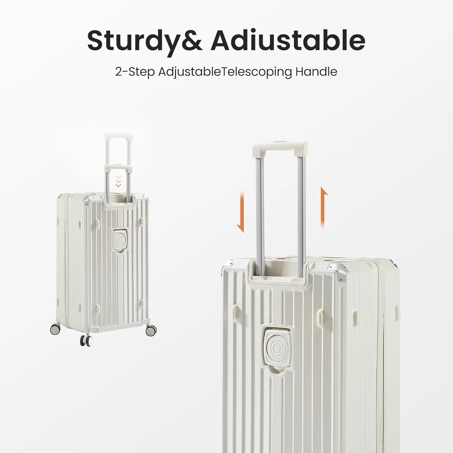 Luggage Sets of 4 Pieces, Travel Luggage Suitcase with TSA Lock, Collapsible Cup Holder, 360 Degree Silent Spinner Wheels for Travel (20"/24"/29"/Travel Bag) White One Size