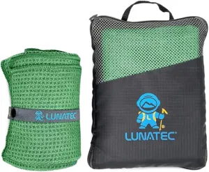 Lunatec Premium Waffle Weave Microfiber Travel Towel. Quick Drying Travel Essential Camping Towel.