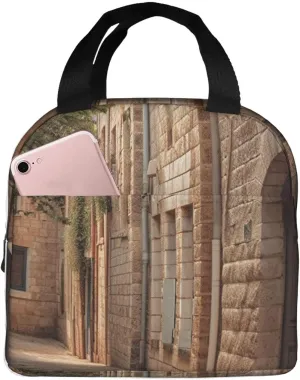 Lunch Bag Lunch Box For Women Men Reusable Insulated Lunch Tote Bag Architecture Streets Houses Leakproof Cooler Bag Portable Cooler Lunch Container For Picnic Travel