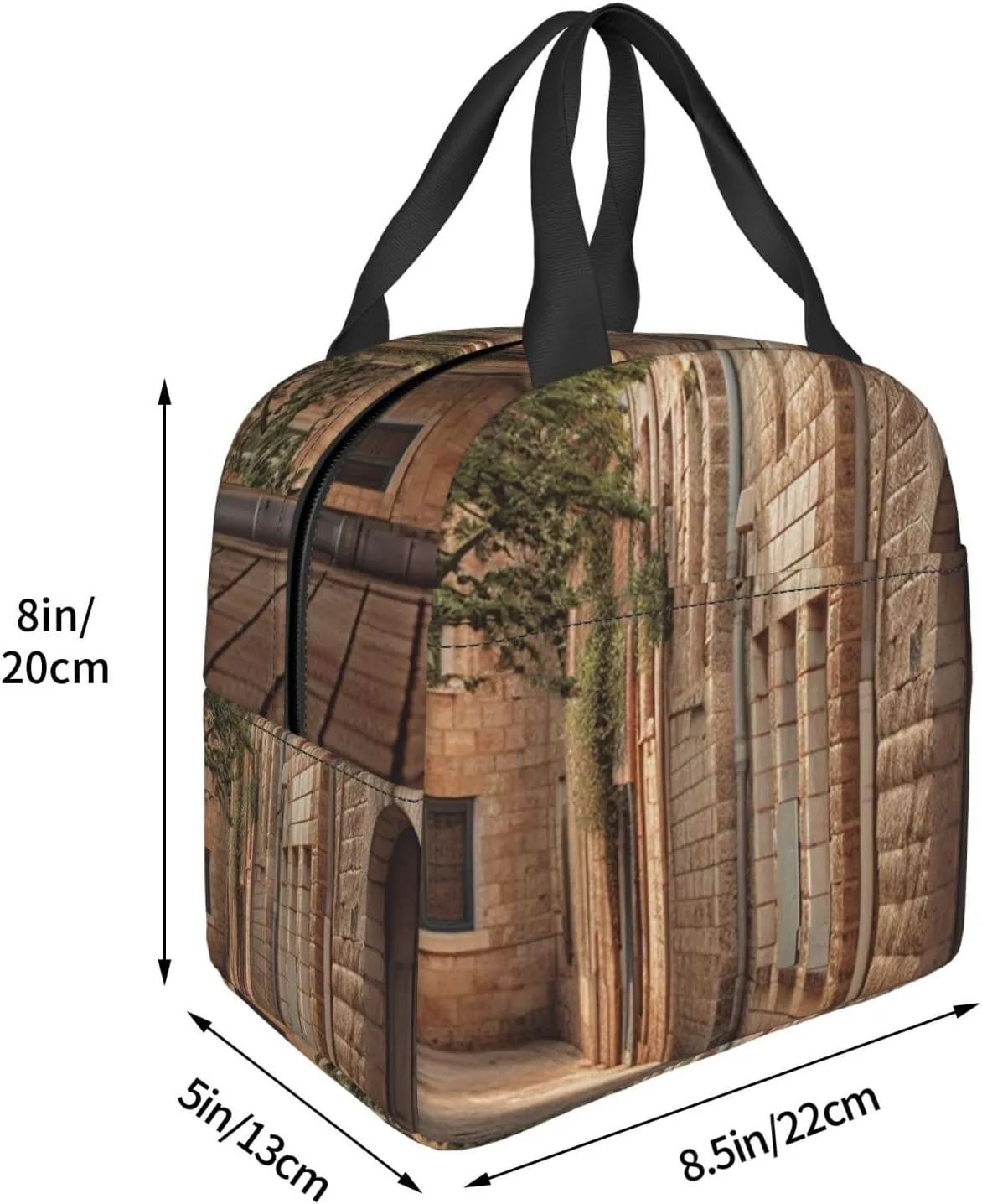 Lunch Bag Lunch Box For Women Men Reusable Insulated Lunch Tote Bag Architecture Streets Houses Leakproof Cooler Bag Portable Cooler Lunch Container For Picnic Travel