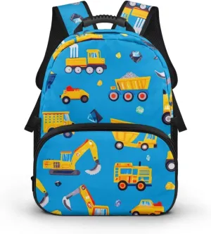 Machineshop Truck Backpack for Boys Lightweight Casual Daypack Backpacks with Water Bottle Pockets for Toddler Kids for Kindergarten Travel Shoulder Bag