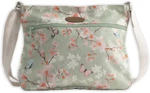 Maison d' Hermine Cross Body Bag Cotton Adjustable Shoulder Strap Hand Bag Tote purse with Zippered & Slip Pockets
