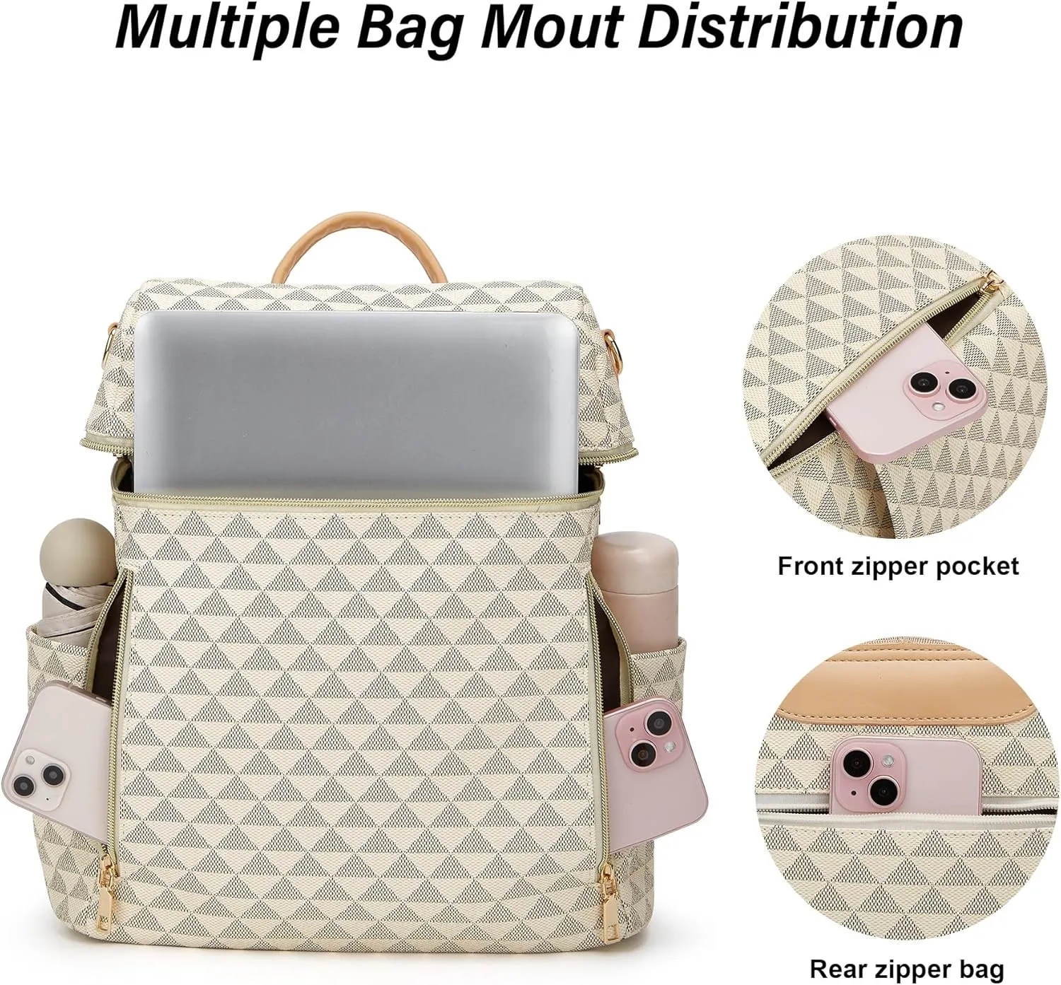 Makes Backpack Purse for Women PU Leather Travel Satchel Handbag Convertible Design Bag with Purse 2 Piece