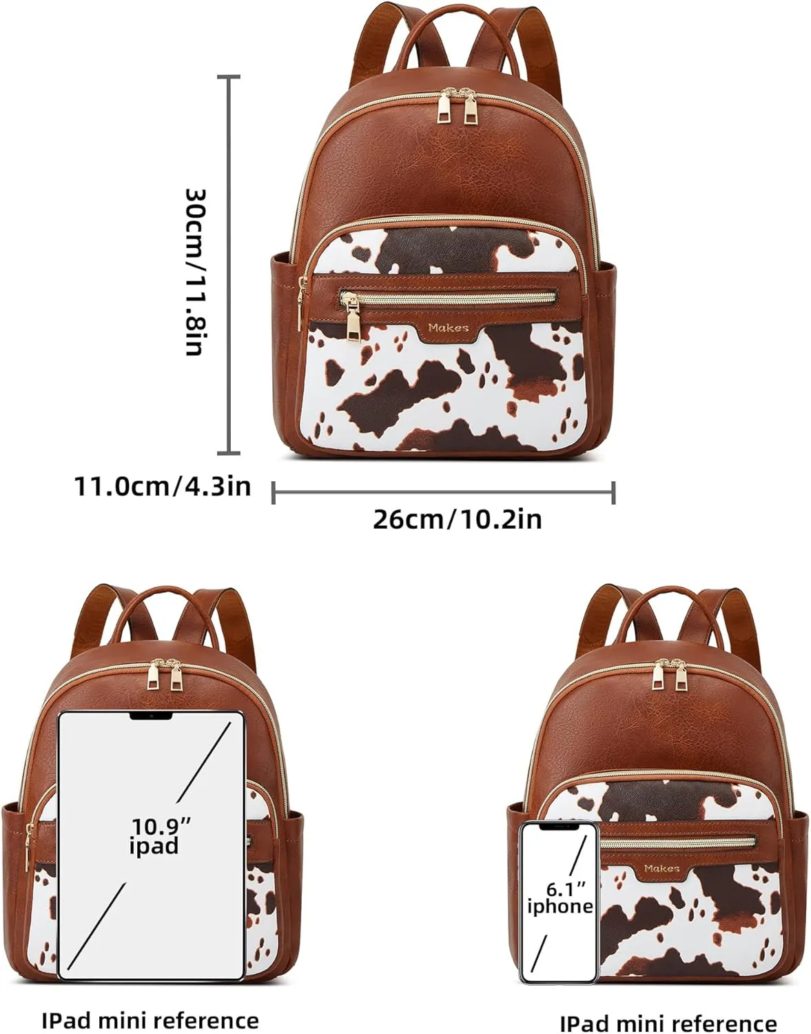 Makes Backpack Purse for Women PU Leather Travel Satchel Handbag Convertible Design Bag with Purse 2 Piece