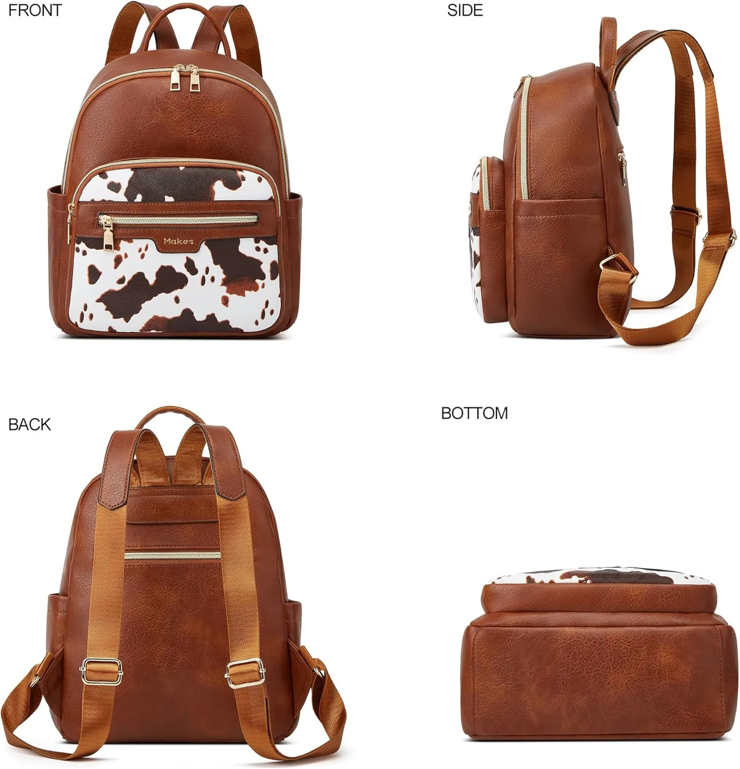 Makes Backpack Purse for Women PU Leather Travel Satchel Handbag Convertible Design Bag with Purse 2 Piece