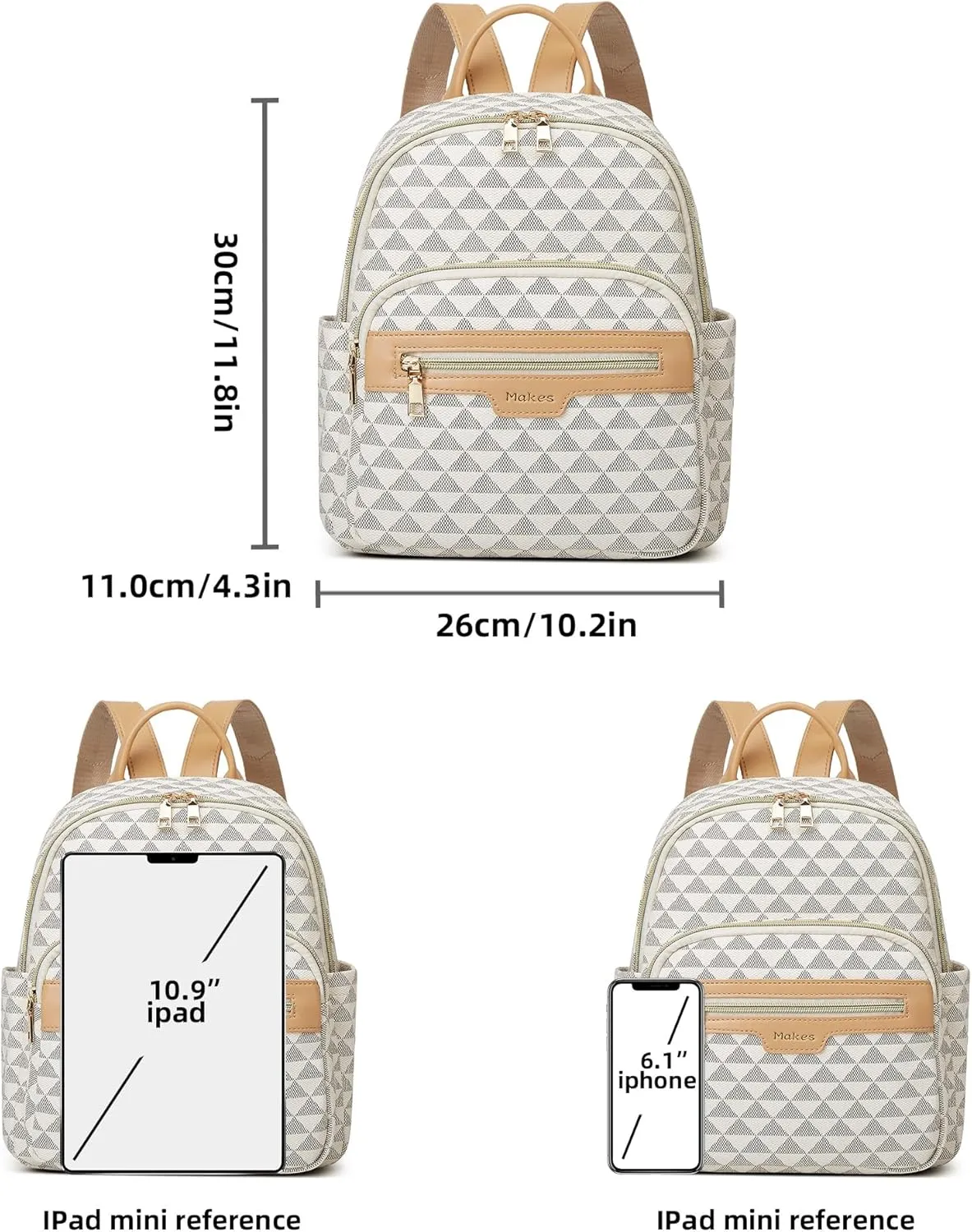 Makes Backpack Purse for Women PU Leather Travel Satchel Handbag Convertible Design Bag with Purse 2 Piece