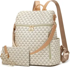 Makes Backpack Purse for Women PU Leather Travel Satchel Handbag Convertible Design Bag with Purse 2 Piece