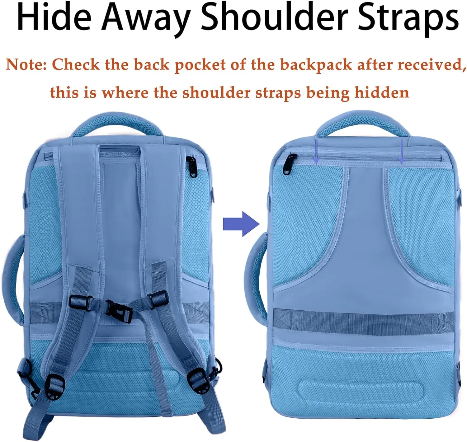 MATEIN Cute Backpack for Women, Nurses Teacher, Expandable Water Resistant Carry on Backpacks for Business Trip, 45L Rucksack for Traveler Outdoor Sports, Gift for Traveling