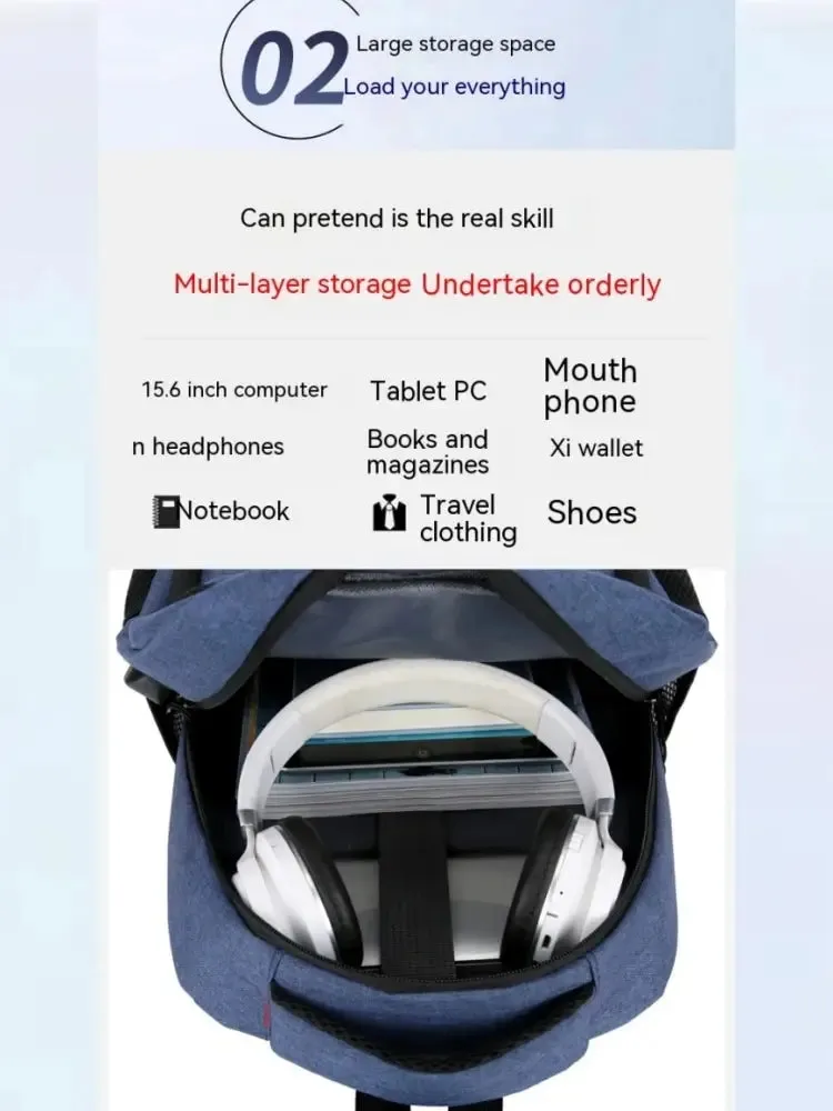 Mens BackPack LargeCapacity Simple Fashion Travel Female Student ComputerBag