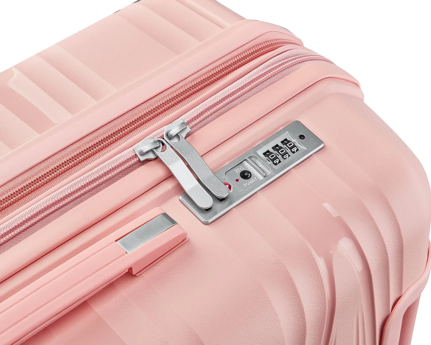 Merax 4 Piece Luggage Sets, Hard Shell Lightweight TSA Lock Carry on Expandable Suitcase with Spinner Wheels Travel Set for Men Women, 14”20”24”28”, Pink