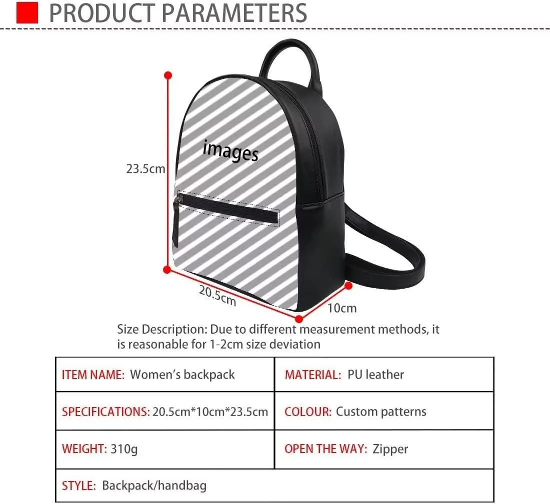 Mini Backpacks Girls Fashion Cute Backpack Daily Use Travel Bags Casual Backpack Zipper Rucksack Classic Durable Shoulder Bag for Valentine's Day, Art Heart Print