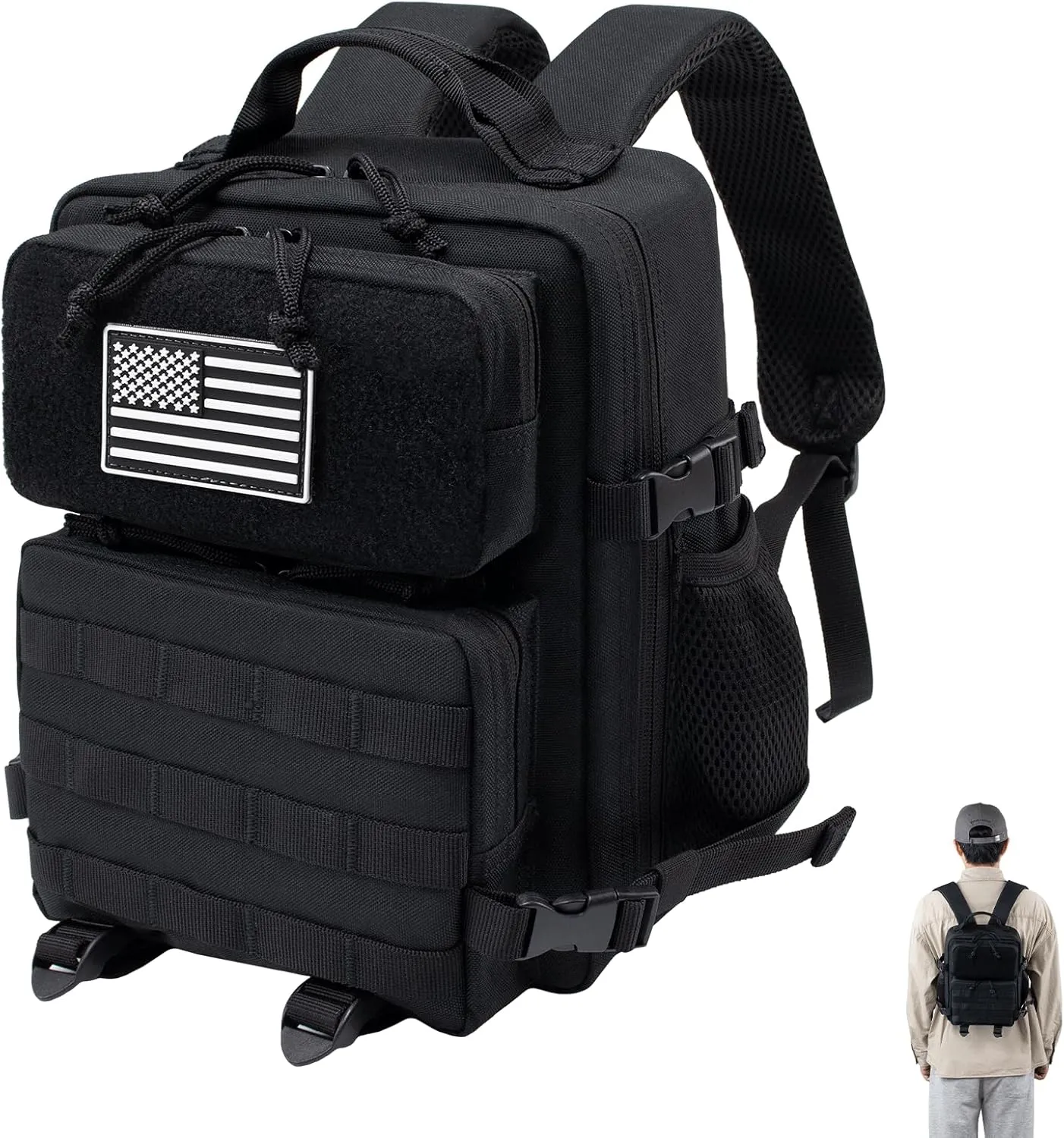 Mini10L Tactical Backpack For Women Durable Travel Hiking Small Gym Backpacks Sport Bag for Men Molle Military Daypack Assault EDC Bag Black