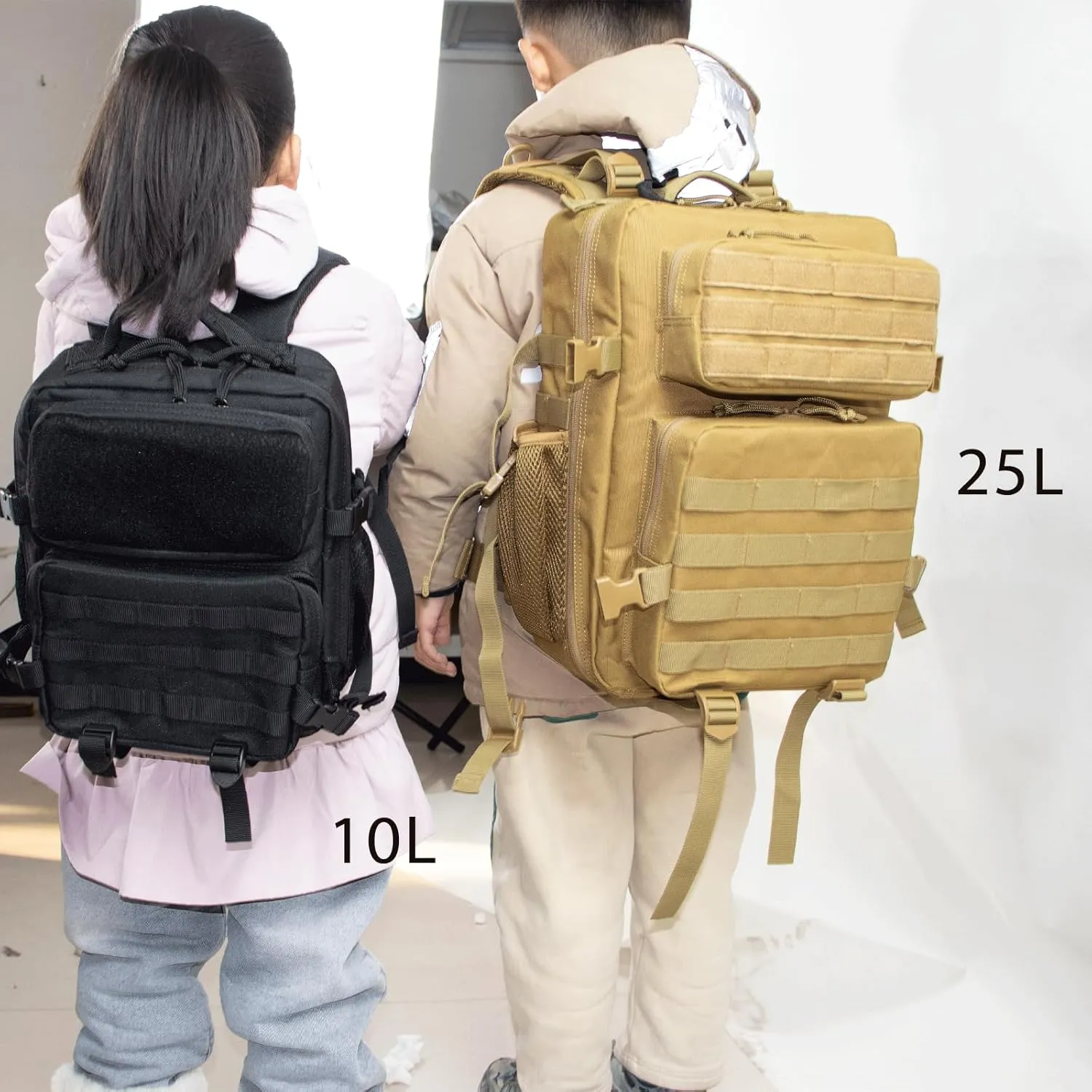 Mini10L Tactical Backpack For Women Durable Travel Hiking Small Gym Backpacks Sport Bag for Men Molle Military Daypack Assault EDC Bag Black