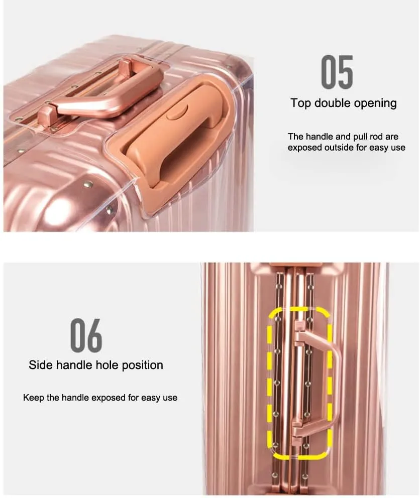MosaiRudo Clear PVC Luggage Cover Protectors Transparent Travel Luggage Protector for Wheeled Suitcase (No border Thickness 0.3mm, 30inch)