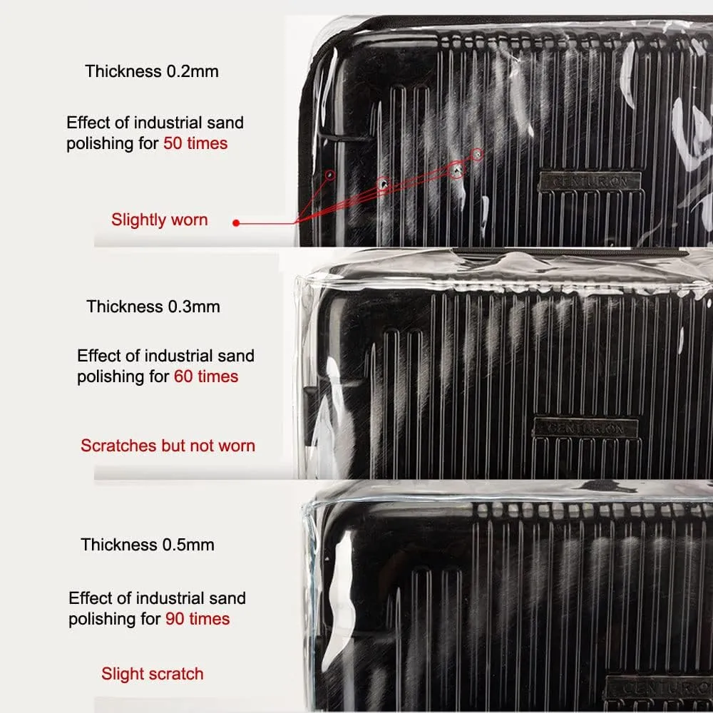 MosaiRudo Clear PVC Luggage Cover Protectors Transparent Travel Luggage Protector for Wheeled Suitcase (No border Thickness 0.3mm, 30inch)