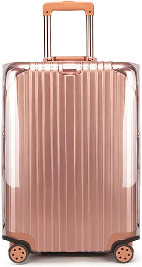 MosaiRudo Clear PVC Luggage Cover Protectors Transparent Travel Luggage Protector for Wheeled Suitcase (No border Thickness 0.3mm, 30inch)