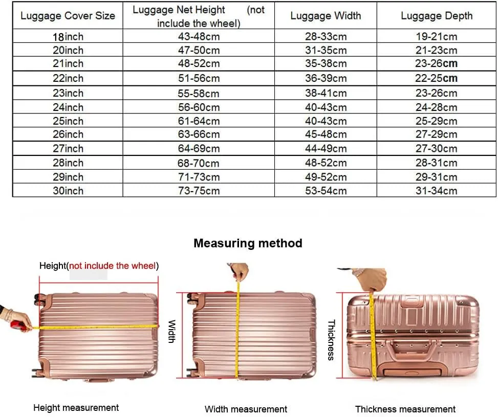 MosaiRudo Clear PVC Luggage Cover Protectors Transparent Travel Luggage Protector for Wheeled Suitcase (No border Thickness 0.3mm, 30inch)