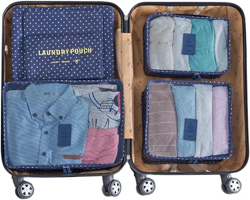 Mossio 7 Set Packing Cubes with Shoe Bag - Travel Carry On Luggage Organizer