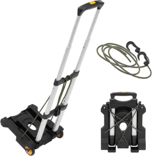 Mount-It! Luggage Cart with Wheels Foldable | Strong, Compact Luggage Cart Holds 77 Pounds - Carry Boxes, Backpacks and Luggage Smoothly with Our Folding Luggage Cart