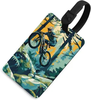 Mountain Bike Biker Luggage Tags Travel Baggage Name ID Identifier Labels for Suitcase Handbag Bag