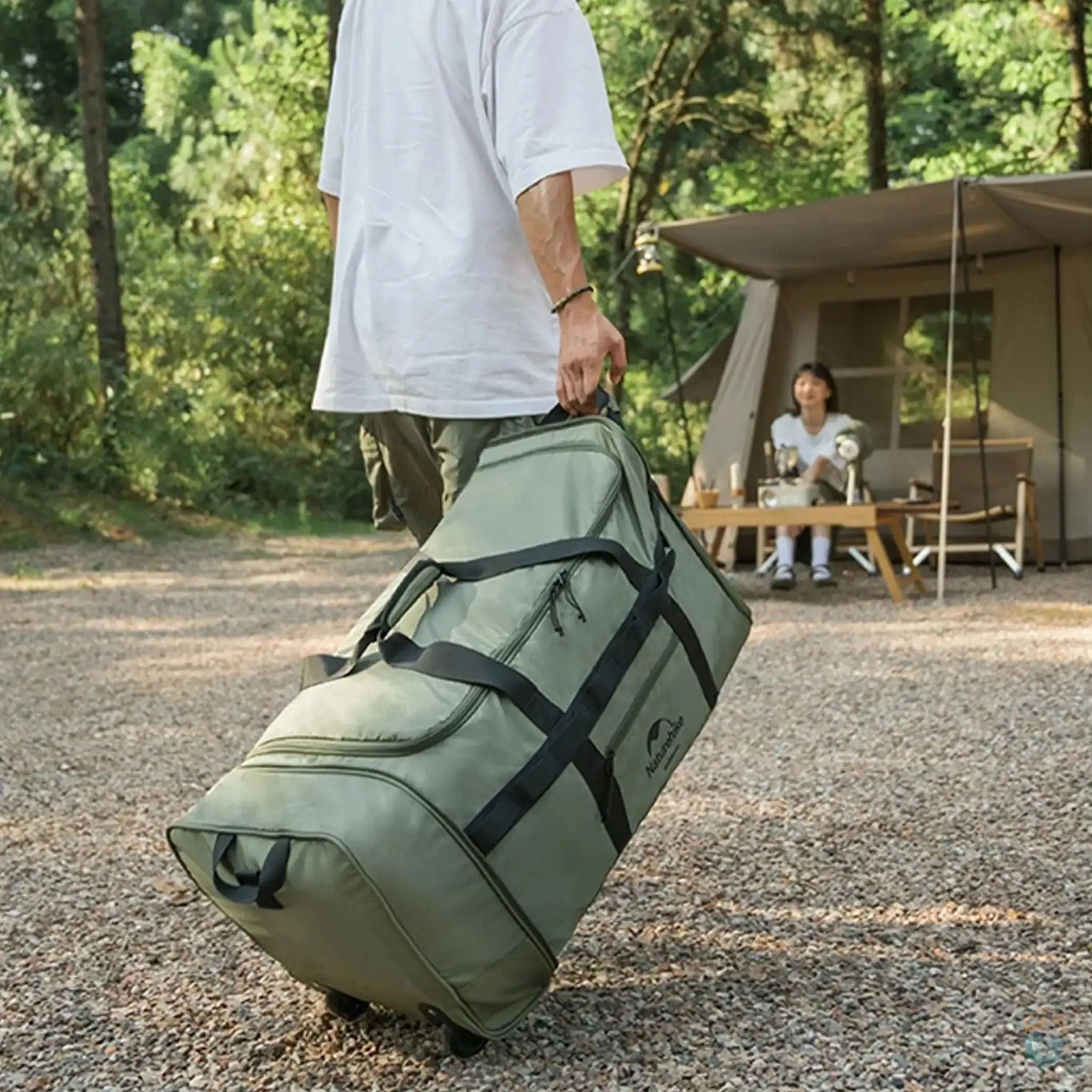Naturehike Foldable Camping Storage Bag with Wheels - Large Capacity Portable Luggage for Outdoor Travel