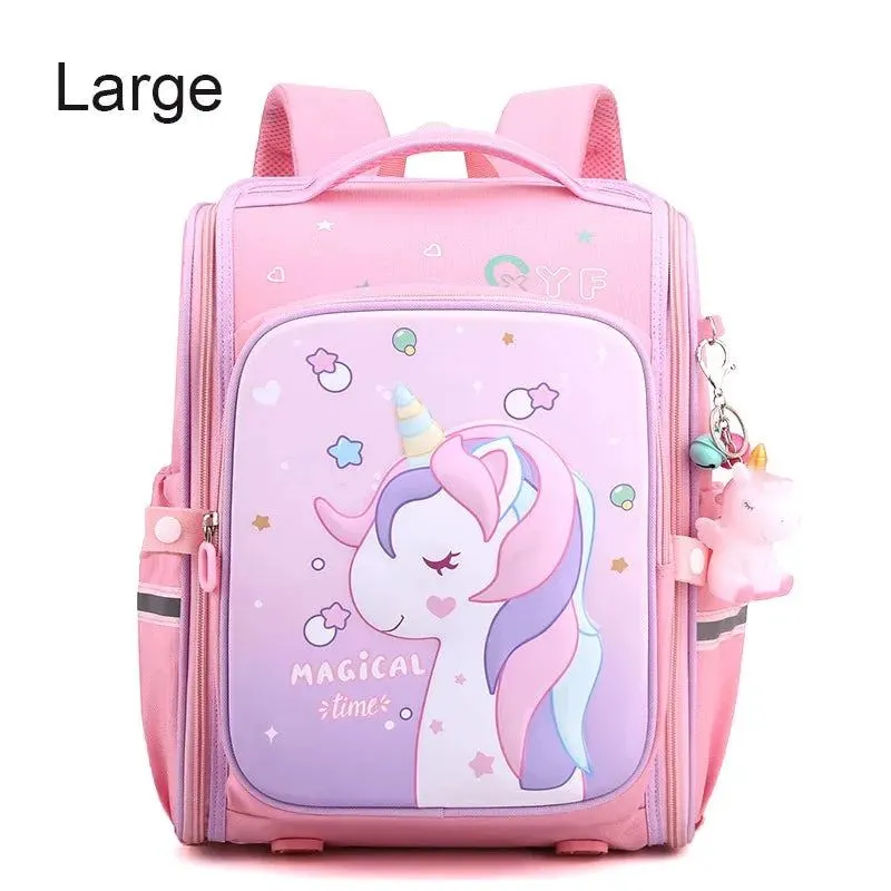 New Girl School Bags Child Pink Unicorn  Printing Backpacks Kindergarten Student Cute Girls Children's Schoolbag Waterproof Kid