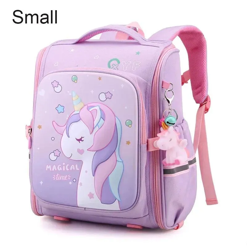 New Girl School Bags Child Pink Unicorn  Printing Backpacks Kindergarten Student Cute Girls Children's Schoolbag Waterproof Kid