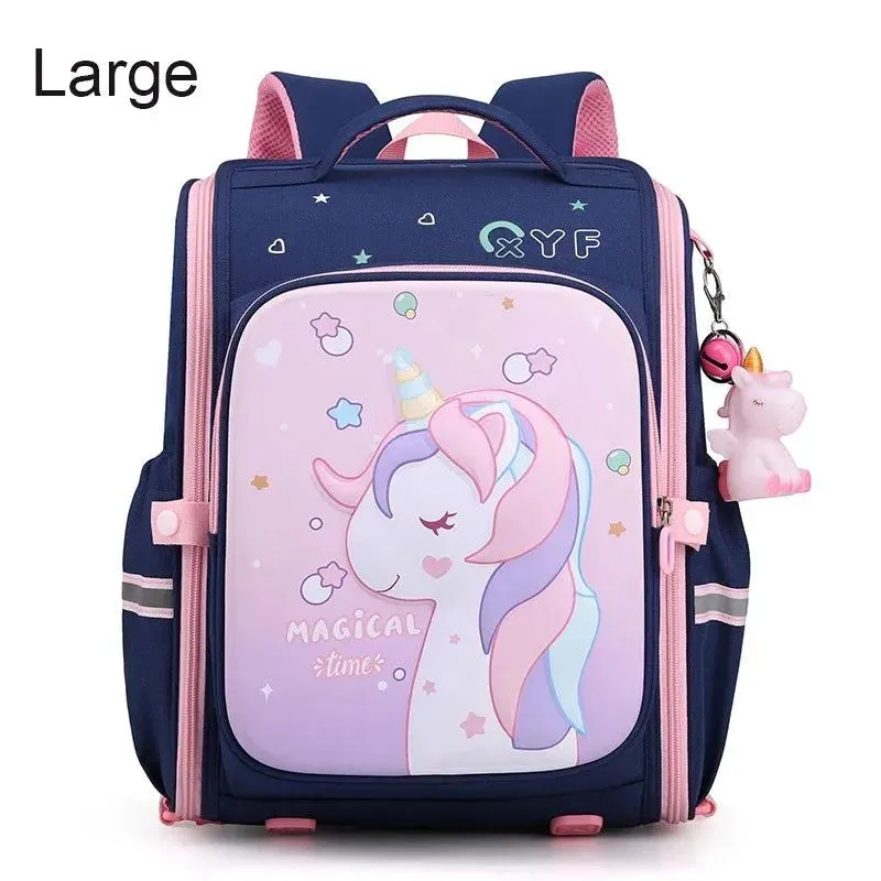 New Girl School Bags Child Pink Unicorn  Printing Backpacks Kindergarten Student Cute Girls Children's Schoolbag Waterproof Kid