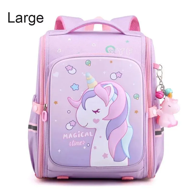 New Girl School Bags Child Pink Unicorn  Printing Backpacks Kindergarten Student Cute Girls Children's Schoolbag Waterproof Kid