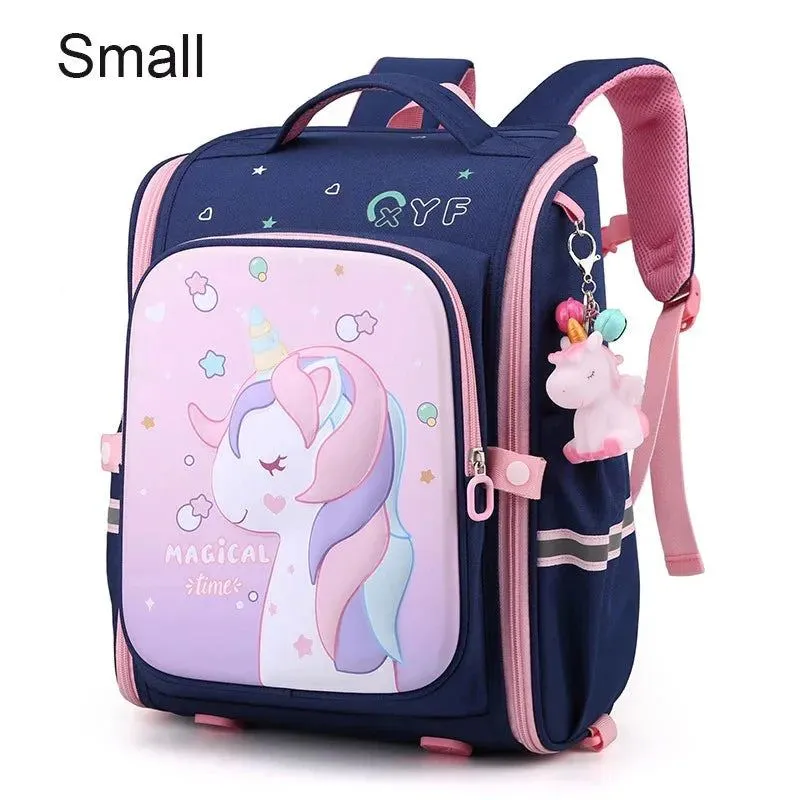 New Girl School Bags Child Pink Unicorn  Printing Backpacks Kindergarten Student Cute Girls Children's Schoolbag Waterproof Kid